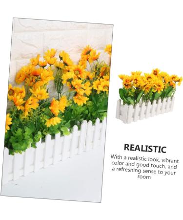 Zerodeko Artificial Flower Fence Outdoor Artificial Plants Sunflower Bouquet Sunflower Artificial Flowers Office Desk Decor Pots Plants Faux Plant White Fake Flowers Villain Foam White 40X9CM - Buy Online on GoSupps.com