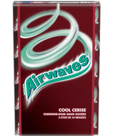 AIRWAVES - Chewing gum Cool Cherry without sugars - 5 packs of 10 dragees - 70 g - Buy Online on GoSupps.com