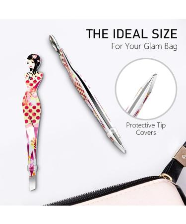 Pinkiou Professional Slant Tip Eyebrow Tweezers 6 Pack Bikini Style Hair Removal Makeup Tool - Buy Online on GoSupps.com