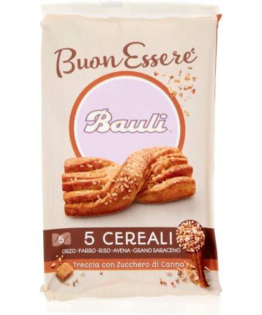  Bauli Bauli Treccina ai 5 Cereali e Zucchero di Canna (Braided with 5 Cereals and Cane Sugar) - 210g Pack - Each pack contains 5 braids of 42g each - Buy Online on GoSupps.com