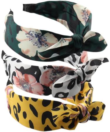 Wide Bow Headband for Women Fabric Hair Band Elastic Head Wrap Cute Knot Hair Accessories for Women and Girls (3Wbbaowen) - Buy Online on GoSupps.com