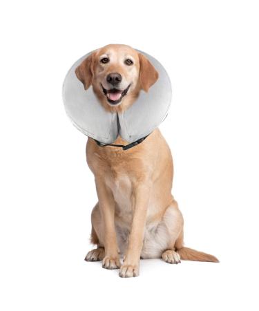 Pet sppies inflatable collar for pet dog cat cat comfortable recovery swimming protective with magic zipper for pet dog neck protection pillow ps005 (xl/gray) xl gray