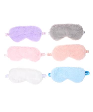 Beaupretty 6pcs Rabbit Fur Blackout Sleeping Rabbit Fur Blackout Sleep Patches Plush Eye Mask Ice Bag Faux Rabbit Fur