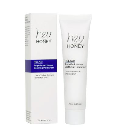 Hey Honey Relax Rosacea & Redness Relief Calming Moisturizer Cream For Sensitive Skin | Oil-Free with Honey & Bee Propolis | With Anti-Aging Benefits | 2.2 Oz