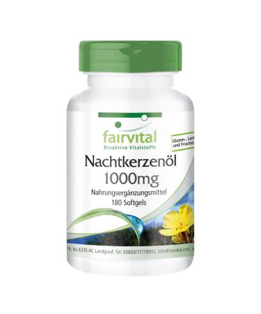 Fairvital |Nighting cup oil 1000 mg - 180 softgels - omega -6 fatty acids - 65% linoleic acid & 9% gamma -linolenic acid - for 1/2 year - quality -tested and high -dose