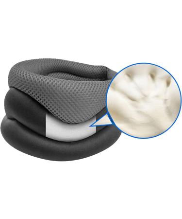 Faxian Cervical Support Neck Ruff - Breathable Adjustable Foam Collar for Work Travel & Sleep - Soft Grey Neck Bandage - Buy Online on GoSupps.com