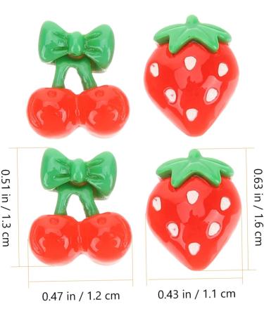 Healeved 120 Pcs Cherry Slices Strawberries Small Flatback Cute Lip Gloss Nail Gothic Home Decor Small Cherry Flatback Craftsman Hand Tools Strawberry Decor Hair Resin 3d Peach Red Fruit - Buy Online on GoSupps.com