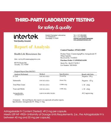 CAW Max Absorption Astragaloside IV 98% 50mg 30 Capsules | Immune Support | Anti-Aging Supplement | 50mg 30 Enteric-Coated Vegetarian Capsules 1 Bottle 30 Count (Pack of 1) - Buy Online on GoSupps.com