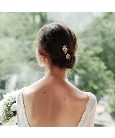 u shaped hairpin U Shaped Flower Hair Accessories wedding hairpin Rhinestone Crystal Headpiece rhinestone hair clip diamond bridal hairpins alloy hairpin flower hairpin bride Hanfu - Buy Online on GoSupps.com