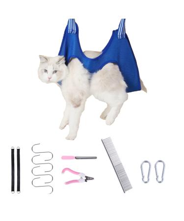 Lollanda effective control dog care hammock and cat care slope eleven pet tool set: comb thread hanging hooking etc. (blue)