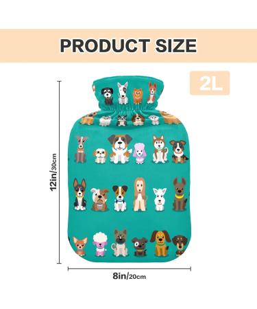 Heat Bottles for Pain Relief - Cartoon Dog Design 2L Water Heating Pillows for Neck & Shoulder Comfort - Buy Online on GoSupps.com