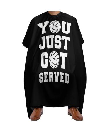 You Just Got Served Volleyball Barber Cape with Adjustable Snap Hair Cutting Salon Barber Apron for Adult