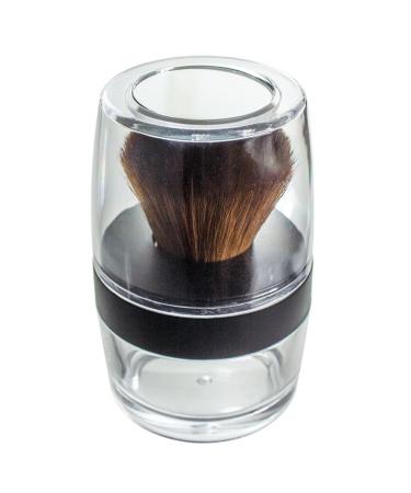 Kabuki Brush With Sifter Jar - Made of Soft Sable Tone Taklon Bristle, Plastic Base Jar, and Mirror for Mineral Makeup, Powders, Custom Foundations