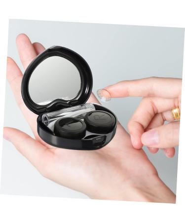 Partykindom Contact Lens Storage Case - Stylish Black Mussel Shell Organizer for Colored Lenses - Compact 7.2x5.8x2cm Lens Holder & Tool - Buy Online on GoSupps.com