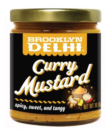 Brooklyn Delhi Curry Mustard - 10 Ounces - Sweet, Spicy, and Tangy - Earthy Notes of Cumin and Paprika - Tangy Tamarind and Sweet Brown Sugar - Vegan - No Artificial Additives Curry Mustard 10 Ounce (Pack of 1)