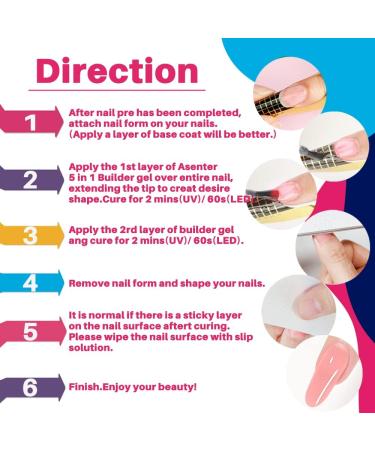 ASENTER Builder Gels 15ML in a Bottle cover Nude Pink Rubber Gel Nails Extension Gel Base Gel Nail Strengthener Hard Gel UV/LED Gel Nail Polish Gel for Broken Nails Repair - Buy Online on GoSupps.com