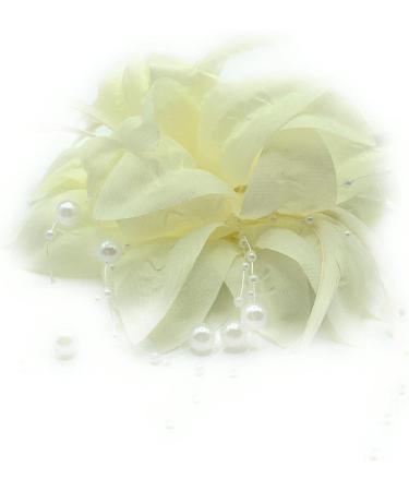 Ladies Ivory Feather Beaded Beak Clip Fascinator for Weddings, Races, Royal Ascot - Buy Online on GoSupps.com