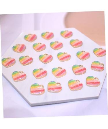 DIYEAH 60 Pcs Peach Heart Drop Oil Pendant Enamel Heart Charms Diy Pendant Alloy Accessories Gold Powder - Buy Online on GoSupps.com
