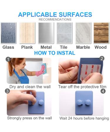 HOXSURY Waterproof Self Adhesive Razor Holder - Adjustable Hooks for Shower and Kitchen - 2 Pack (White) - Buy Online on GoSupps.com