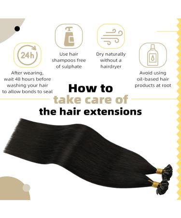 Ugeat Real Hair Bonding Extensions - Dark Brown U-Tip Keratin Bonds 40cm 50 Pieces 50g 16 Inch - Premium Quality - Buy Online on GoSupps.com