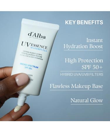 d'alba Piedmont Italian White Truffle Waterfull Essence Sunscreen Vegan Skincare Lightweight Sunscreen with BROAD SPECTRUM SPF 50+ Glowy Safe for all Skin Types Korean Skin Care (1.69 fl. oz) - Buy Online on GoSupps.com