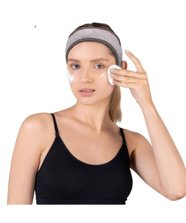 Homelevel Cosmetics Hair Band Set - 3x Frote Lake Headbands for Skincare | 100% Cotton One Size - Gray/Pink/Black - Buy Online on GoSupps.com
