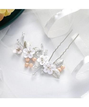 Vakkery Wedding Hair Accessories - Silver Flower Hair Pins & Clips | Bridal Jewelry for Women & Girls (3 Pack) - Buy Online on GoSupps.com