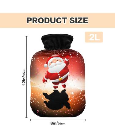 Soft Santa Claus Hot Water Bottle with Cover - Warm 2L for Winter Comfort | Ideal for Bed Hand Neck & Shoulders - Buy Online on GoSupps.com