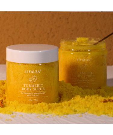 Liyalan Turmeric Body Scrub 2-Pack (7.8oz) - Moisturizing Exfoliating Scrub for Face, Hands, Feet - Nourishes Skin, Deep Cleansing - Buy Online on GoSupps.com