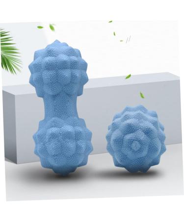 Besportble Silicone Massage Peanut Roller - Double Lacrosse Trigger Point Massage Tool for Whole Body Relief | 15x6cm Blue | Fitness Equipment & Foot Massage - Buy Online on GoSupps.com