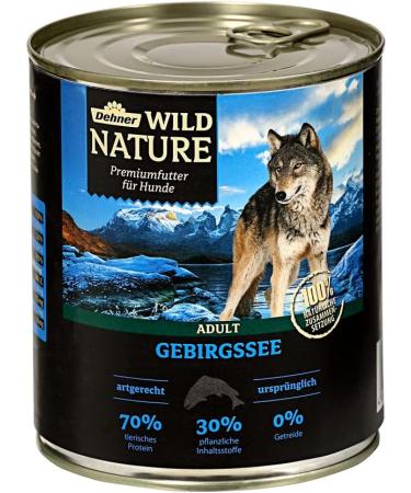 Dehner Wild Nature Grain-Free Wet Dog Food - Salmon & Chicken 6 x 800g Cans for Adult Dogs - Healthy Mountain Lake Recipe - Buy Online on GoSupps.com