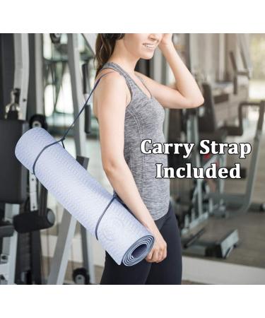 IUGA Non Slip Yoga Mat Eco Friendly with Carrying Strap - Thick Exercise Mat for Yoga, Pilates, Fitness - 72 x 24 x 6mm - Gray - Buy Online on GoSupps.com