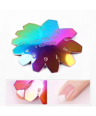 Professional Rainbow Cutter for Manicure - V-Shaped Smile Line Tool (HJ-Nat188) | 1-11 Sizes for UV Gel & Acrylic Nail Art - Buy Online on GoSupps.com