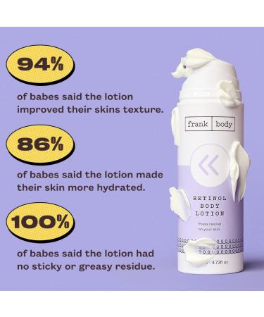 frank body Retinol Body Lotion | Vegan Anti-Aging Moisturizer | Reduce Fine Lines & Hyperpigmentation | 4.73 fl oz - Buy Online on GoSupps.com