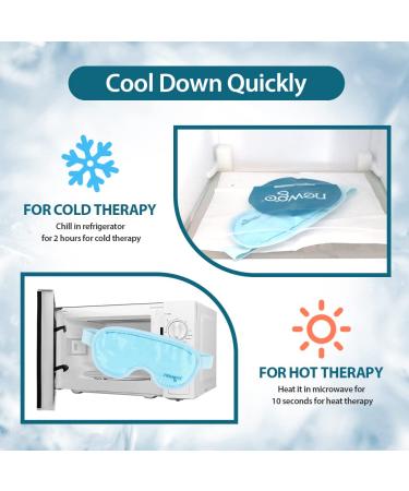 NEWGO Gel Eye Mask for Cold Therapy - Relieve Dry Eyes, Headaches, Migraines, Dark Circles, and Sinus Pressure - Soft Plush Backing - Blue - Buy Online on GoSupps.com
