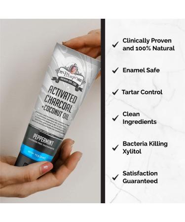 Organic Charcoal Teeth Whitening Toothpaste with Coconut Oil & Essential Oils | Enamel Safe, Clinically Proven, Vegan | Best Natural Whitener - Spearmint (4oz) - Buy Online on GoSupps.com