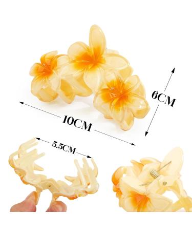 Shop Pieces Hawaii Large Flower Hair Clips - Non-Slip Headpieces for Girls & Women | 4pcs Set for Beach Party & Vacation - Buy Online on GoSupps.com