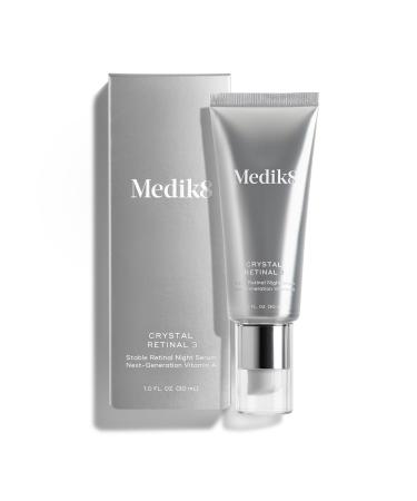 Medik8 Crystal Retinal 3 - Firming Advanced Skin Retinaldehyde Face Serum - Night Serum with Hyaluronic Acid and Vitamin E - Gluten Free - 1 oz 1 Fl Oz (Pack of 1) Crystal Retinal 3