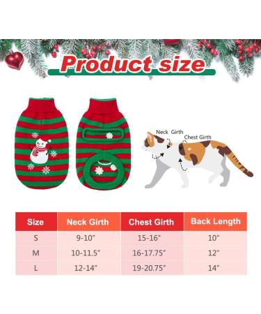 KOOLTAIL Cat Christmas Sweater - Snow Man Stripes Holiday Sweater for Cats and Small Dogs - Buy Online on GoSupps.com