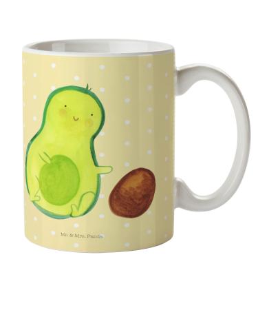 Mr. & Mrs. Panda Kinder mug Avocado Kern rolls - gift love baby party veggie kindergarten cup travel cup camping cup vegan yellow plastic children