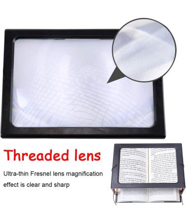 Magnifying Glass Desktop Full-Page 3X Magnifying Glass with 4 LED Lights Foldable Stand A4 Advanced Hands-Free 240 * 160 MM Lens Rectangular Visual Aids for Reading - Buy Online on GoSupps.com