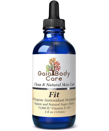 Gaia Body Care Organic Vitamin E Oil 75 000 IU Body Oil for Dry Skin - Vitamin E Oil for Scars Hair Bath Oil - 4 ounces