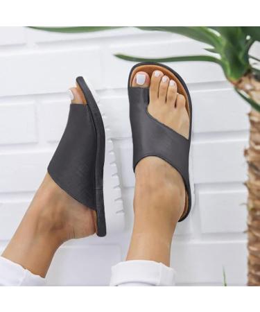 Buy Women's Orthopedic Splint Sandals - Summer Soft Leather Bunion Slippers for Foot Correction - Casual Outdoor Sandals Size 5.5 Gris - Buy Online on GoSupps.com
