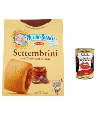 Italian Gourmet E.R. Mulino Bianco Settembrini Fig Jam Biscuits 300 g + Pulpa Italian Gourmet 400 g Set of 12