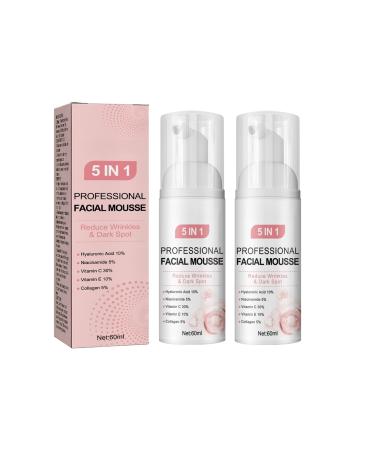 FFEEJ 5-in-1 Cleansing Mousse Deep Cleansing Facial Foam Moisturizing Oil-Control Face Wash For Acne Marks Reduction Gentle Formula