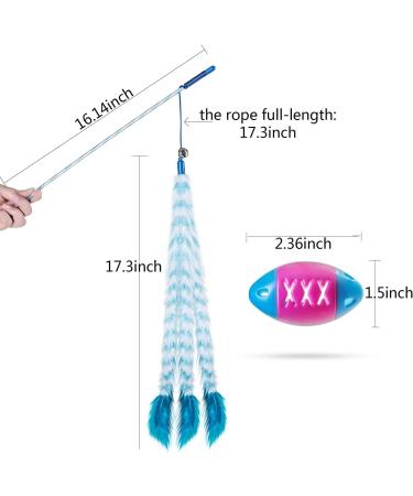 Sitrda (1 set) Pet Cat Toys Birds Flying Feather Plush Cat Teaser Toys with 2 Bell Ball - Buy Online on GoSupps.com