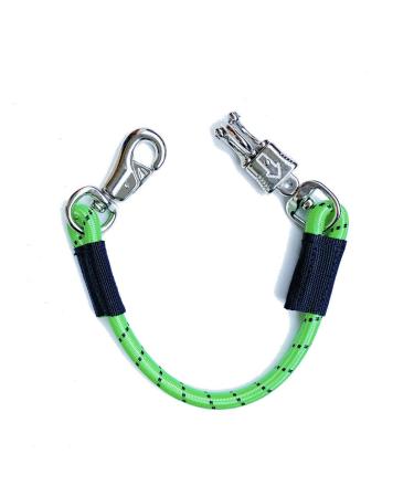 Transport elastic binding trick elastic rubber binder bindle chain with panic hook and bull snap for equestrian horse trailer box and stable (80 cm green)