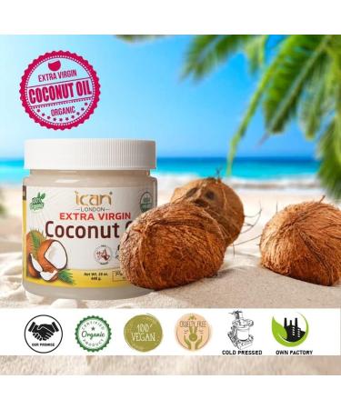ICAN London 100% Natural Pure Coconut Oil 16oz - Extra Virgin Cold Pressed - Buy Online on GoSupps.com