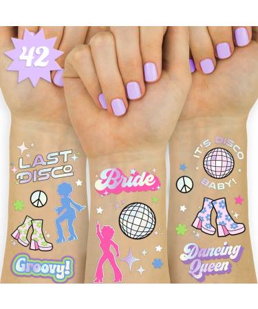 xo  Fetti Last Disco Temporary Tattoos - 42 Glitter Styles | Bachelorette Party Decoration  Bridesmaid Favor  Bride to Be Gift + Bridal Shower Supplies
