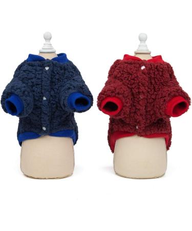 Buy Tineer Warm Fleece Winter Dog Coat for Small & Medium Dogs - Dark Blue Kashmir Jacket | International Shipping - Buy Online on GoSupps.com